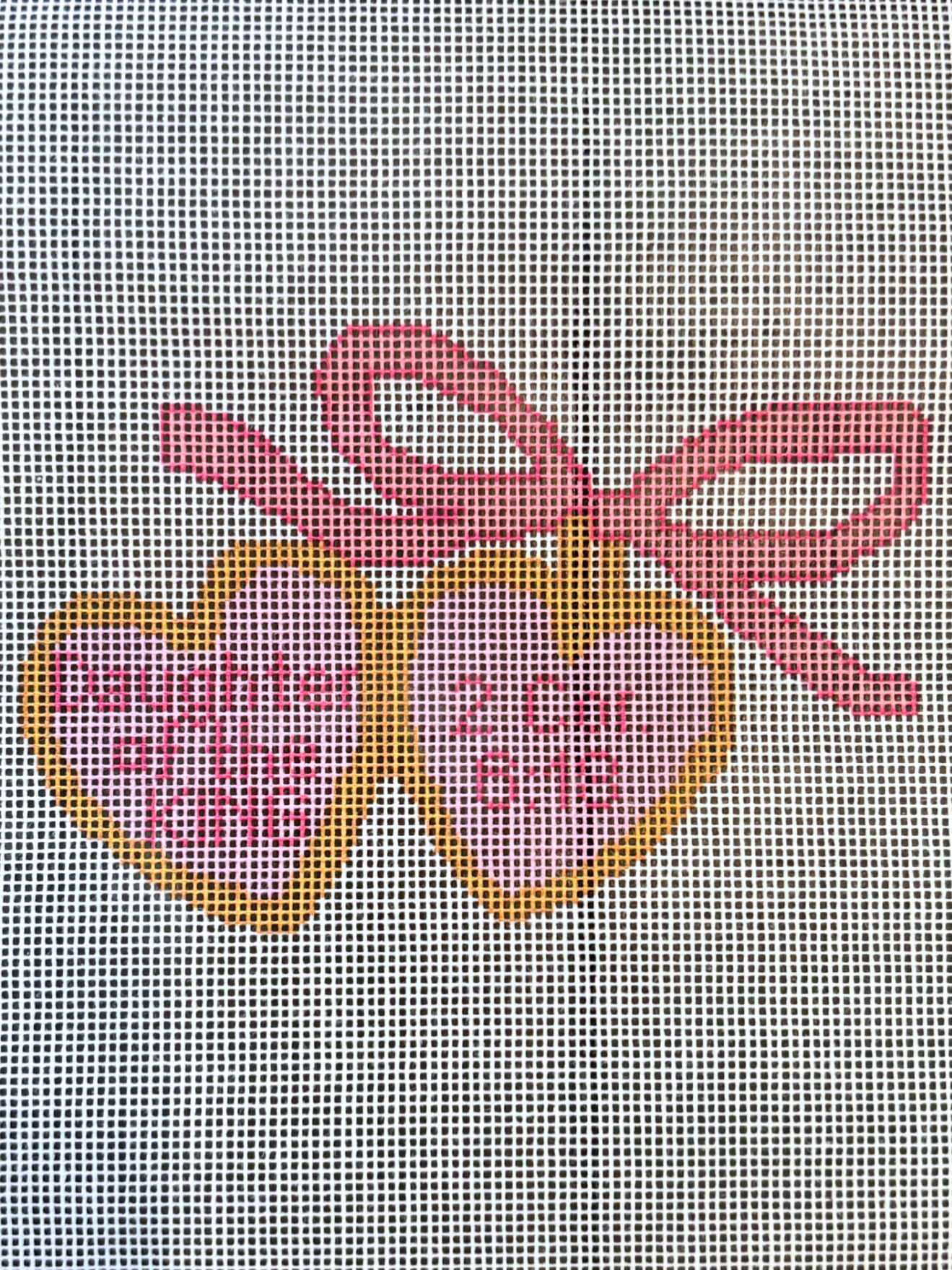 Corinthians Bible Verse "Daughter of the King” Heart Locket Needlepoint Canvas