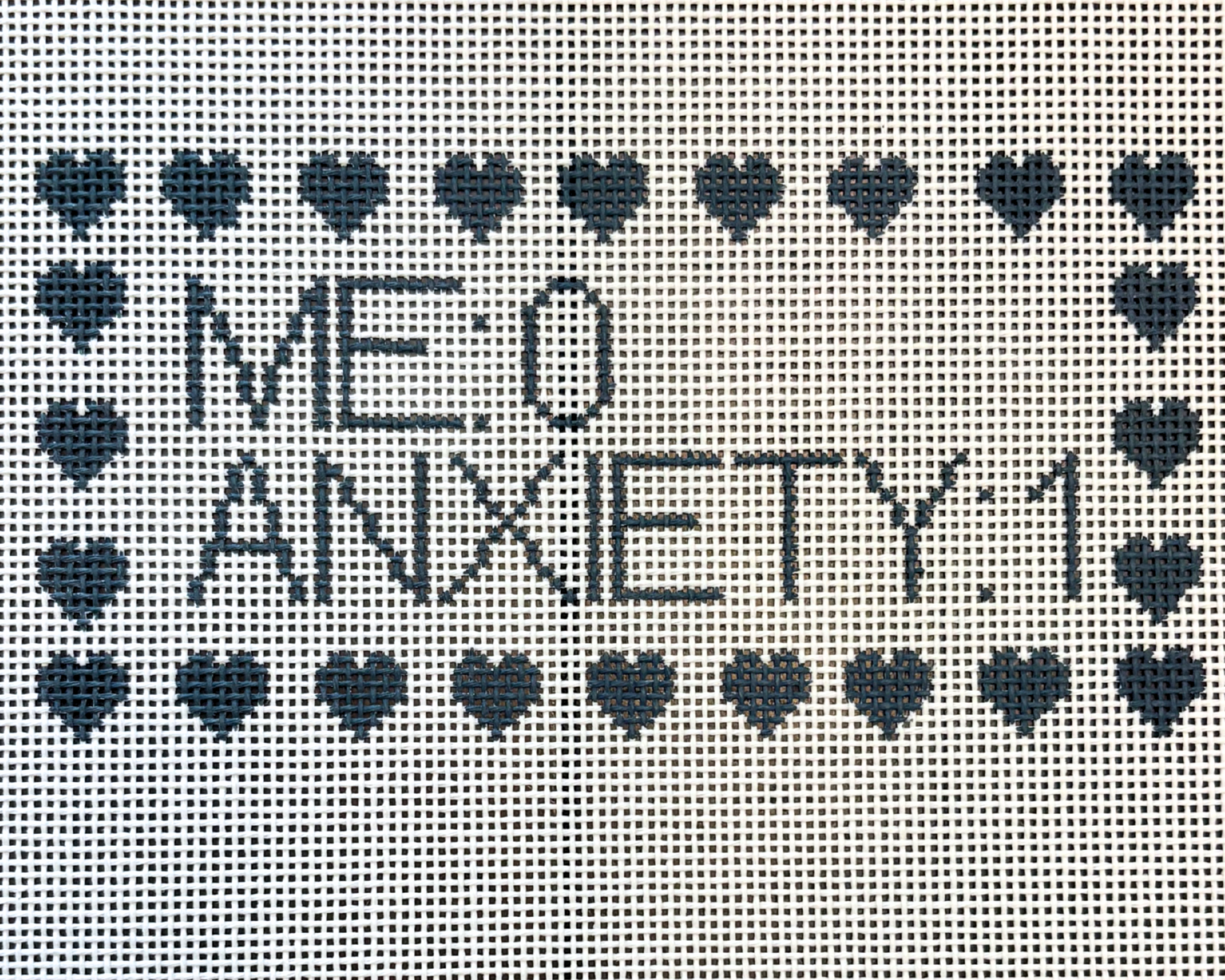 EASY BEGINNER Anxiety Needlepoint Canvas